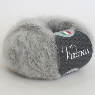 Пряжа SEAM VIRGINIA ( 04  средне-серый) Состав: 30% мохер 40% акрил 30% нейлон; 25г/225м